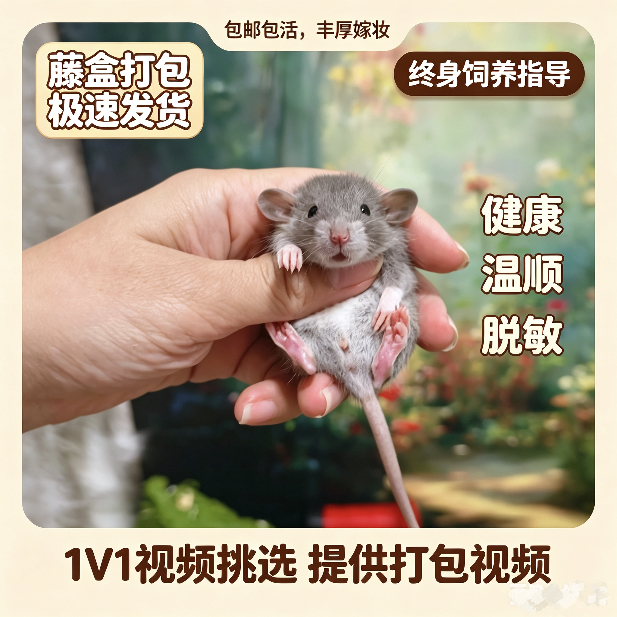 花枝鼠成年幼崽一个月活体宠物聪仓鼠
