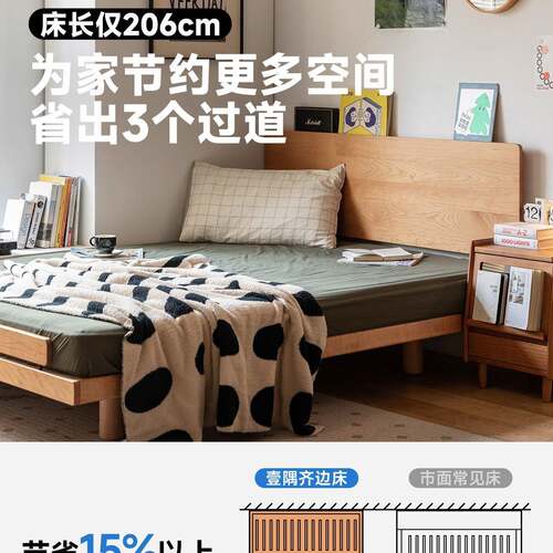 小半家WBC具齐边木床薄床.头户型樱桃15米主卧北欧日式1.8全小实