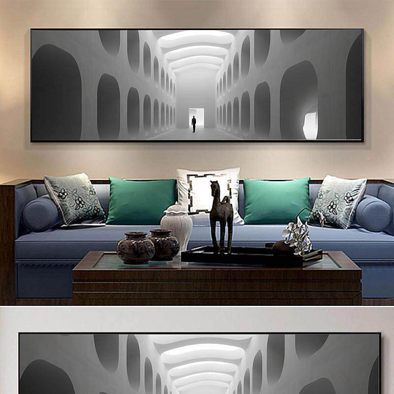 现代沙发壁画工业建筑工业建筑空间客装饰画抽象莫厅迪酒店床客房