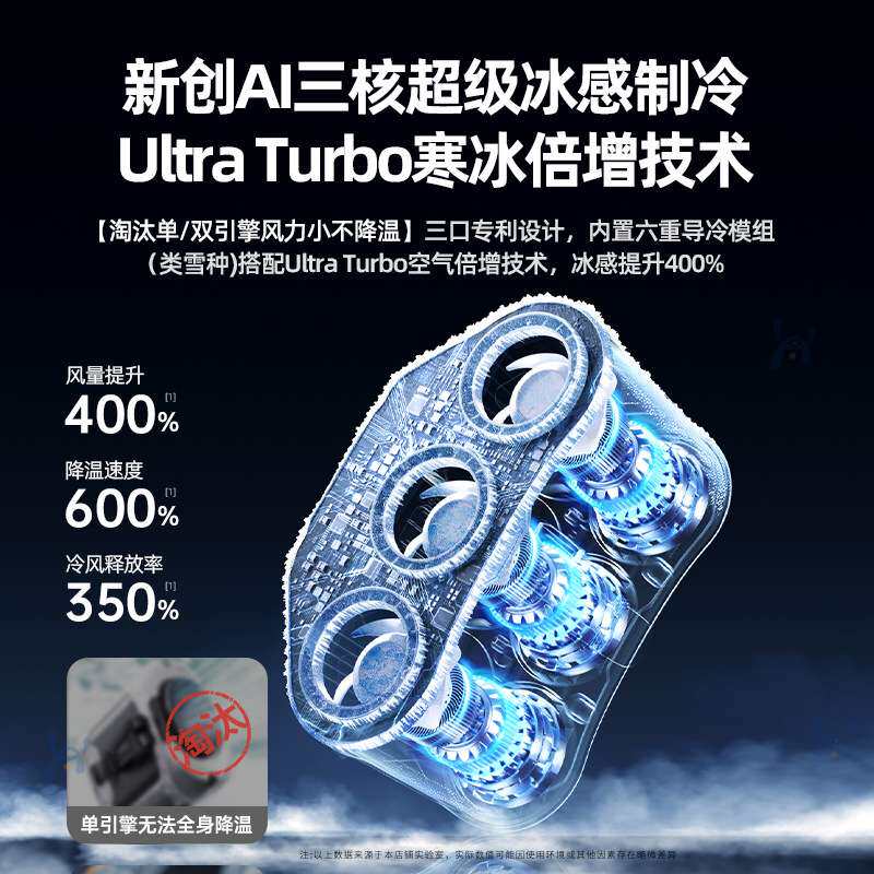 三风口挂腰风扇随身便携式夏季户外工地充电半导体制冷小型电风扇
