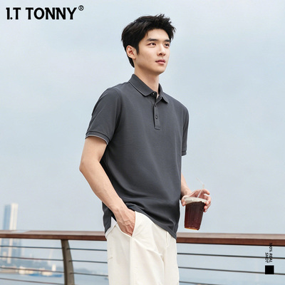 官方I.T TONNY夏季简约Polo衫翻领短袖男士纯色轻奢商务休闲GGX
