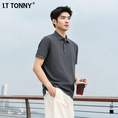 官方I.T TONNY夏季简约Polo衫翻领短袖男士纯色轻奢商务休闲YF