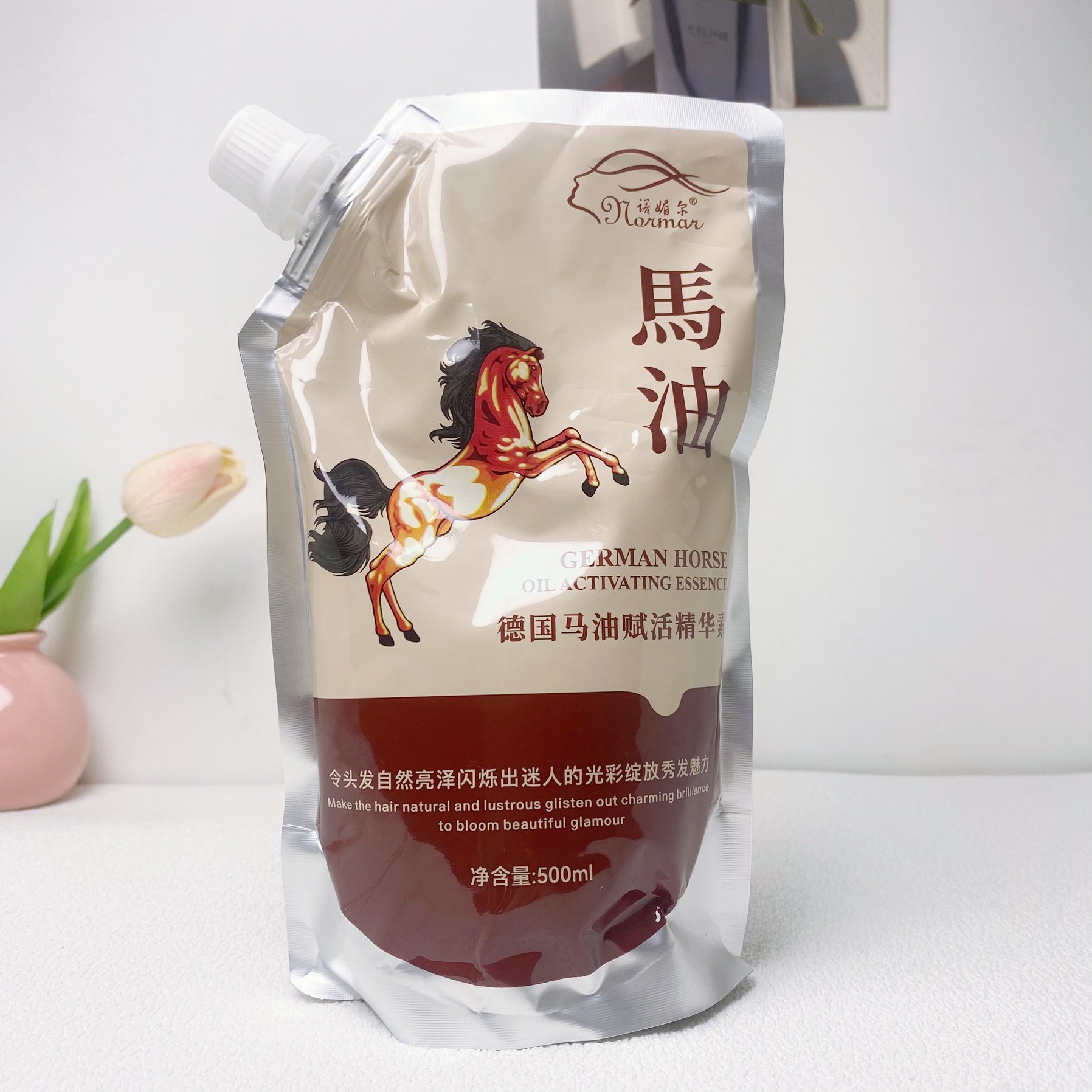 德国诺媚尔马油赋活胶500mllpp护发素水疗素干枯毛躁发膜倒膜免蒸