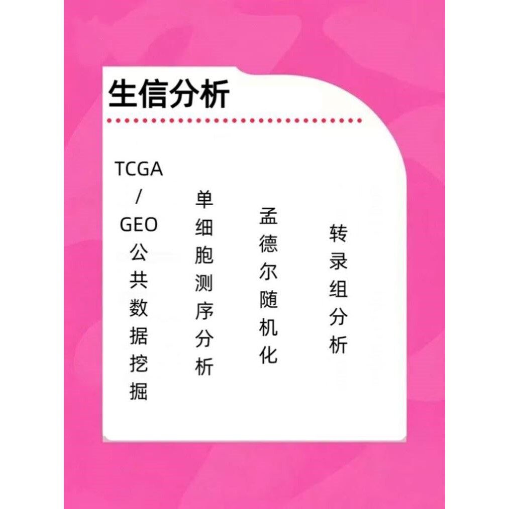 生信分析服务2/5分生物信息学TCGA/GEO数据挖掘中药复方网络药理