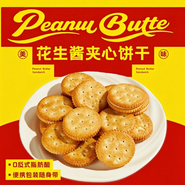 【一口酥醒】花生酱夹心饼干随时充能一口醇香独立包装酥脆零食