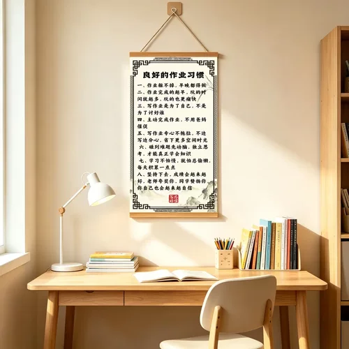 《良好的作业习惯》正确引导孩子书房卧室客厅教育挂画装饰画CJ