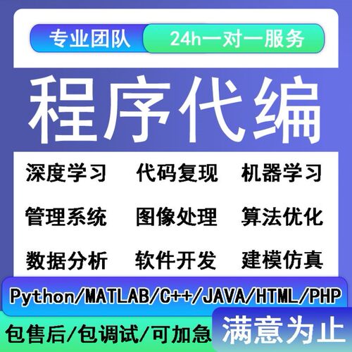 Python代编程深度学习matlab仿真算法java程序代做c++代码编写web