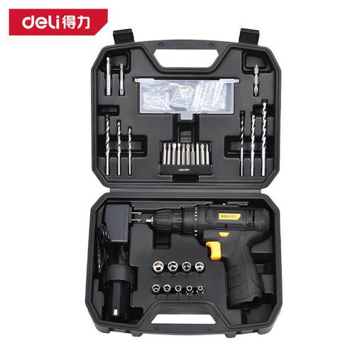 得力充电式锂电钻电动螺丝刀螺丝批多功能家用工具箱DL1028L 1085