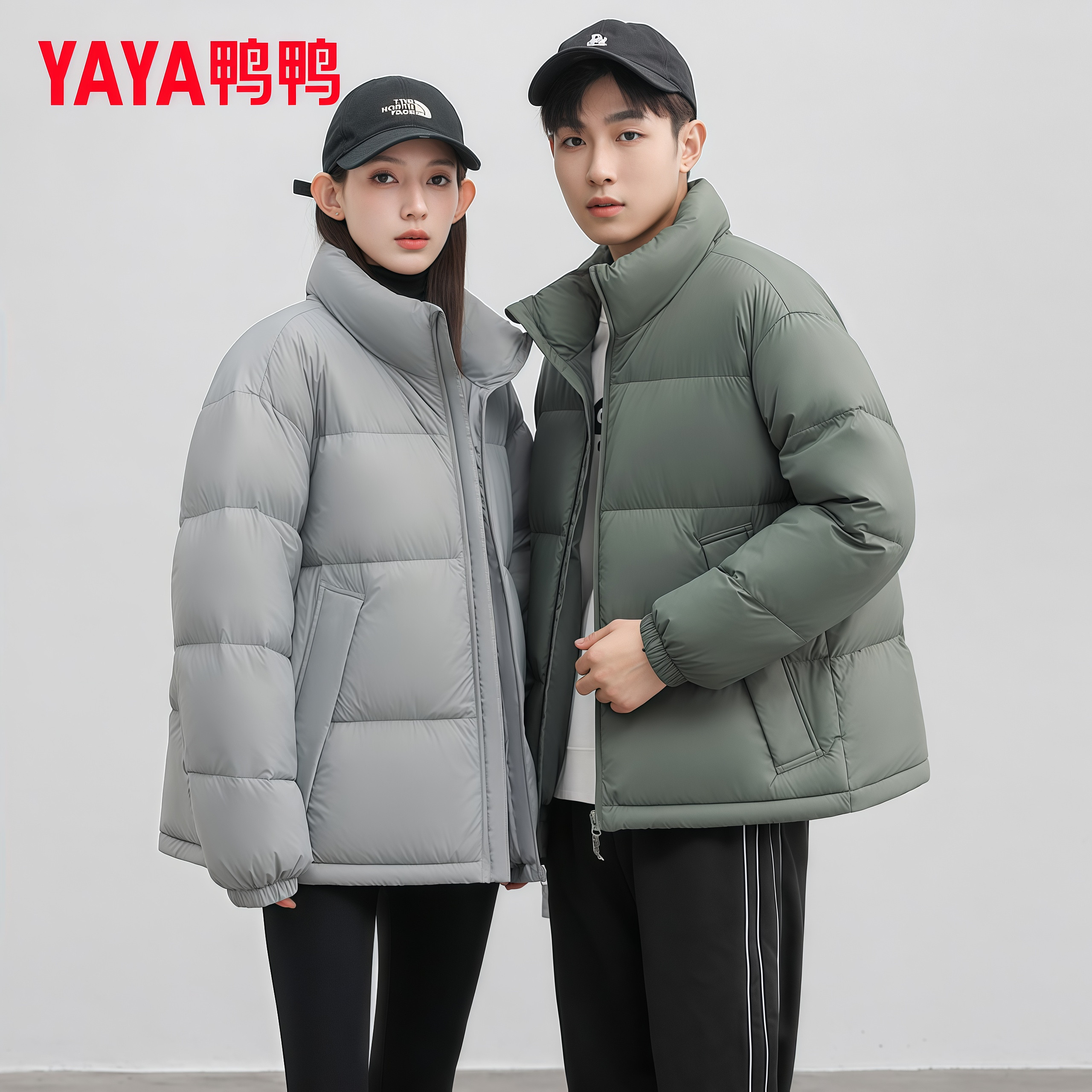 短款情侣羽绒服女面包服男女同款