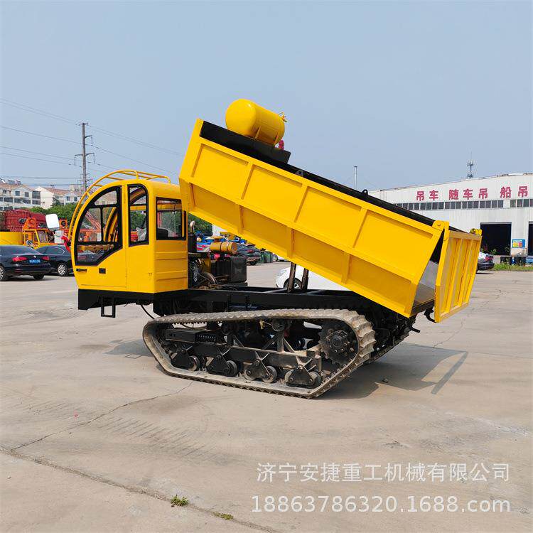 10吨实心轮履带运输车自动涨紧爬山虎运输车工程带混凝土翻斗车