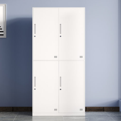 Steel locker pure white 12mm frame storage cabinet