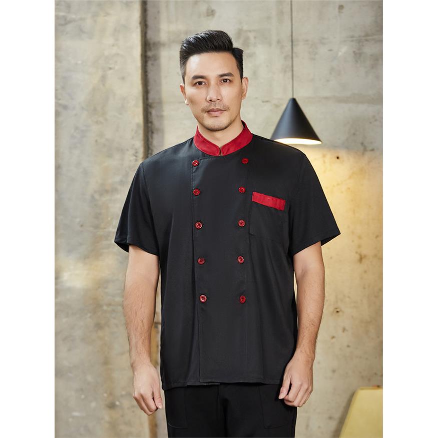 透气网厨师工作服夏季定制烧烤火锅店餐厅酒店后厨房餐饮套装男女