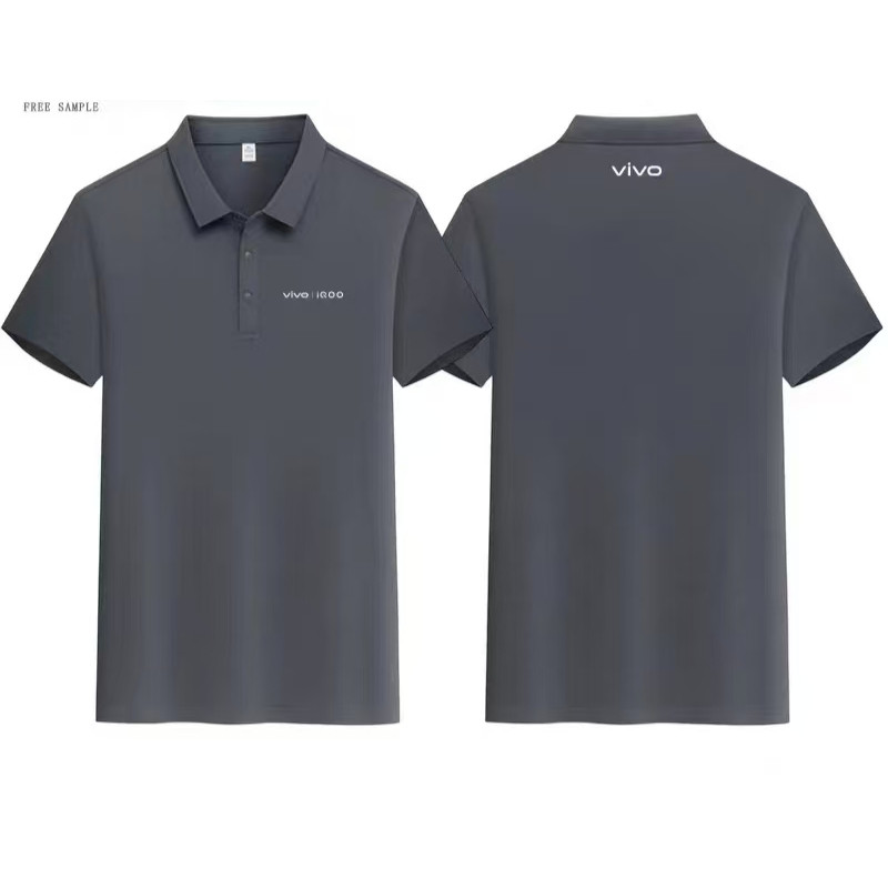 夏季vivo灰色工作服定制印logopolo衫手机店营业厅工装diy短袖t恤