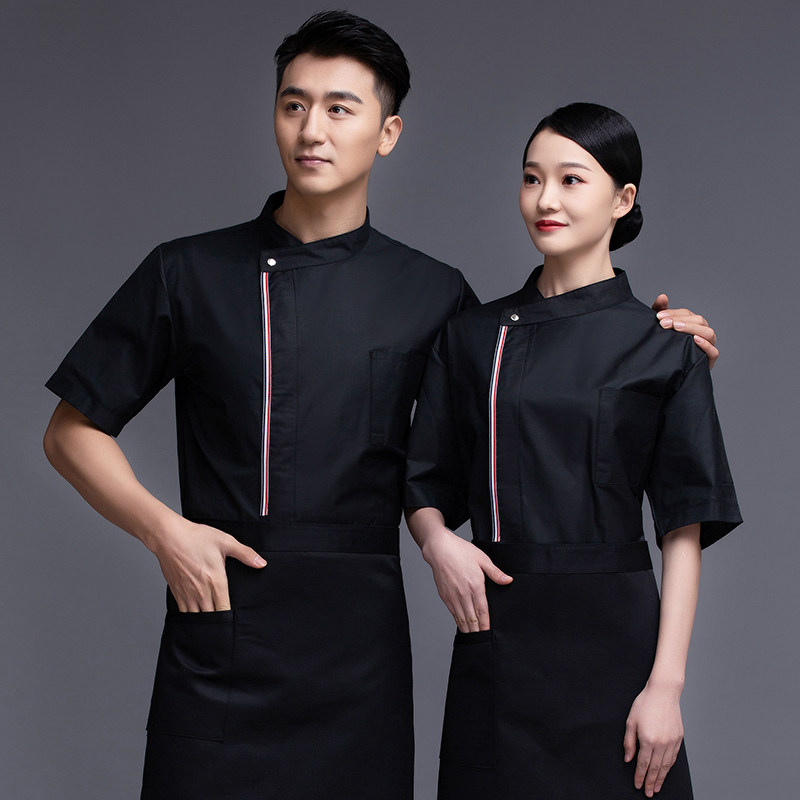 饭店厨师服短袖套装夏季定制酒店饭厅餐饮厨房蛋糕师专用男女