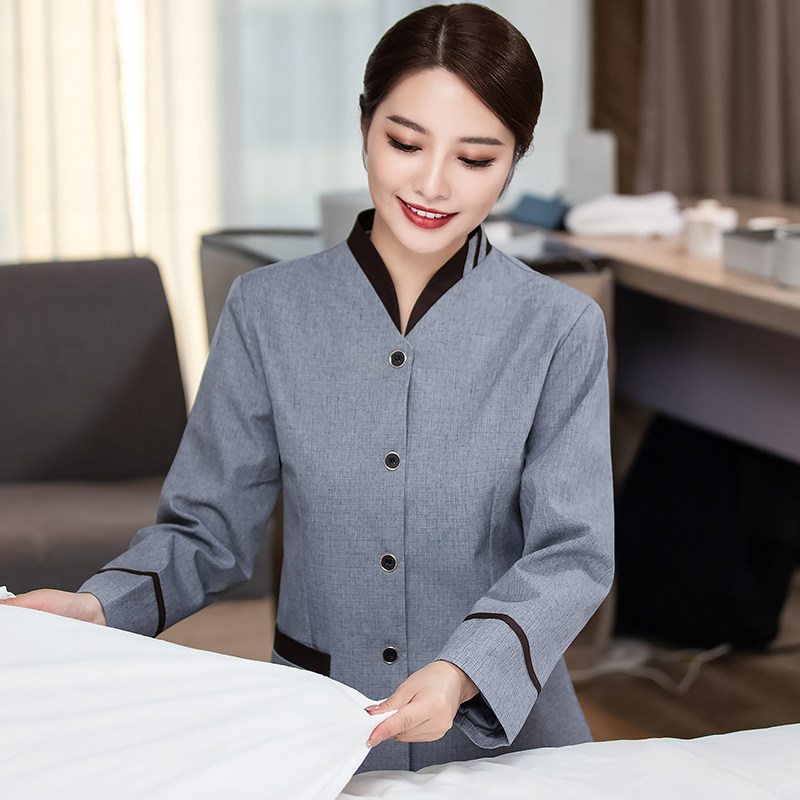 酒店保洁工作服女秋季套装客房医院ktv保洁员阿姨社区清洁工长袖