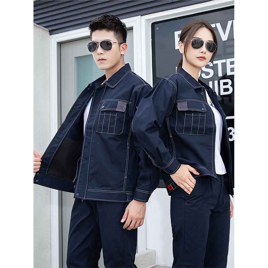 工作服长袖外套男装耐磨防撕裂机修电焊工劳保服上衣定制logo