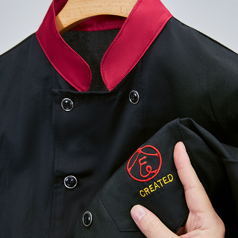 特色厨师工作服短袖男夏季高级餐饮餐厅食堂饭店厨房专用衣服透气