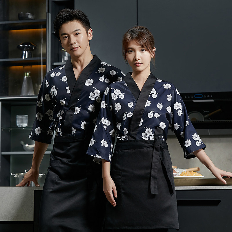 高端日式厨师工作服七分袖定制日料寿司拉面馆料理师服装男女秋冬