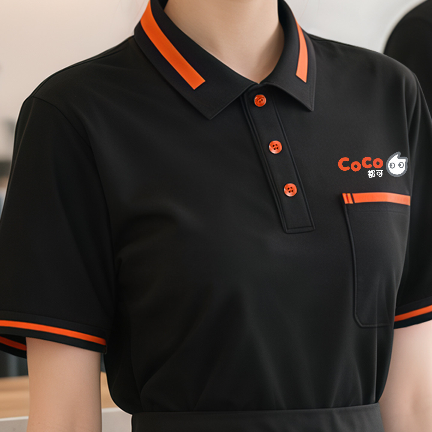 冰丝餐饮T恤定制工作服印logo夏奶茶店饭厅服务员口袋POLO衫短袖