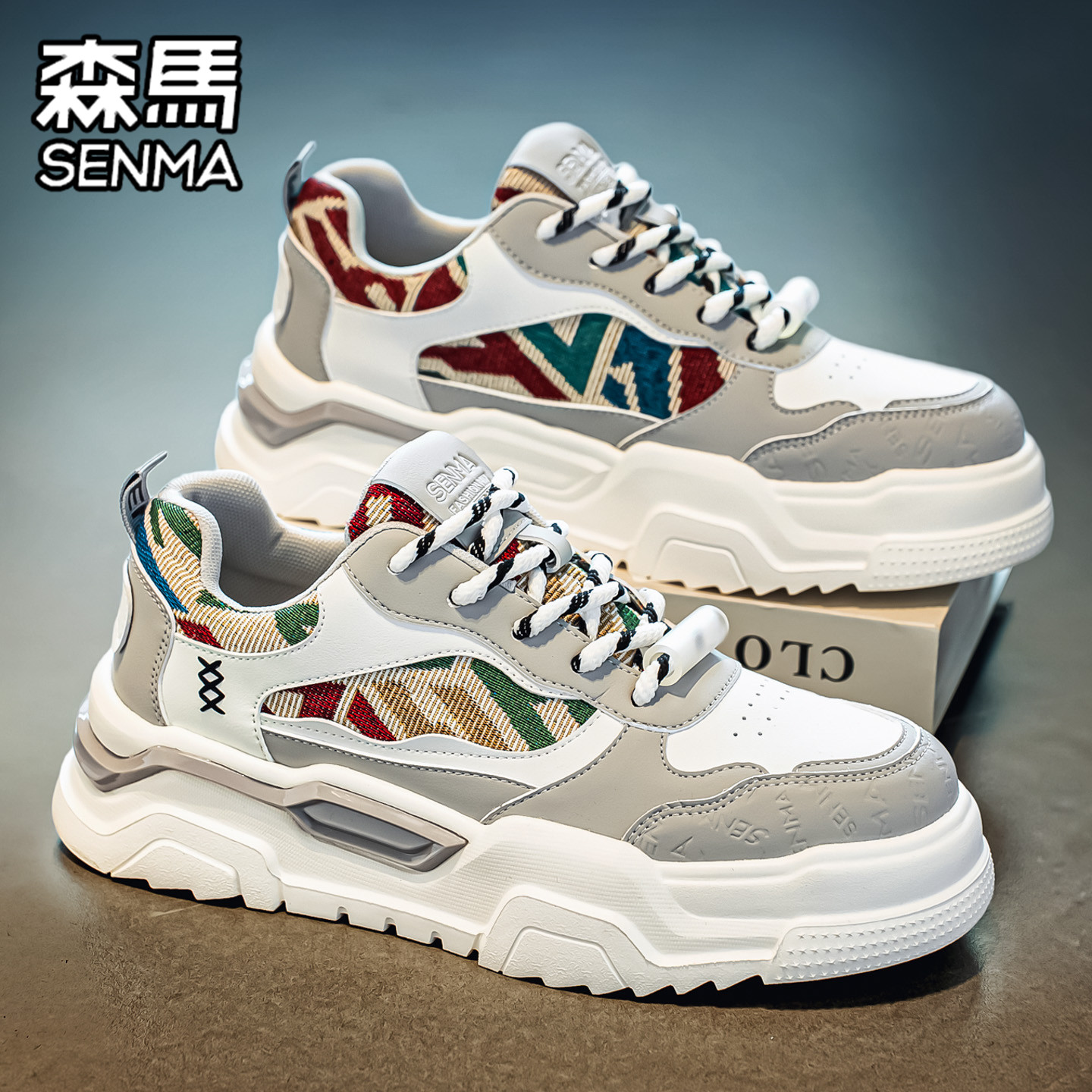 森马高级感厚底运动百搭休闲板鞋图片