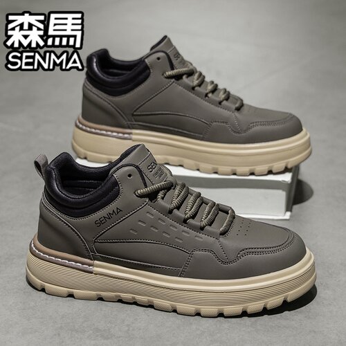森马男鞋高级复古高帮板鞋马丁靴