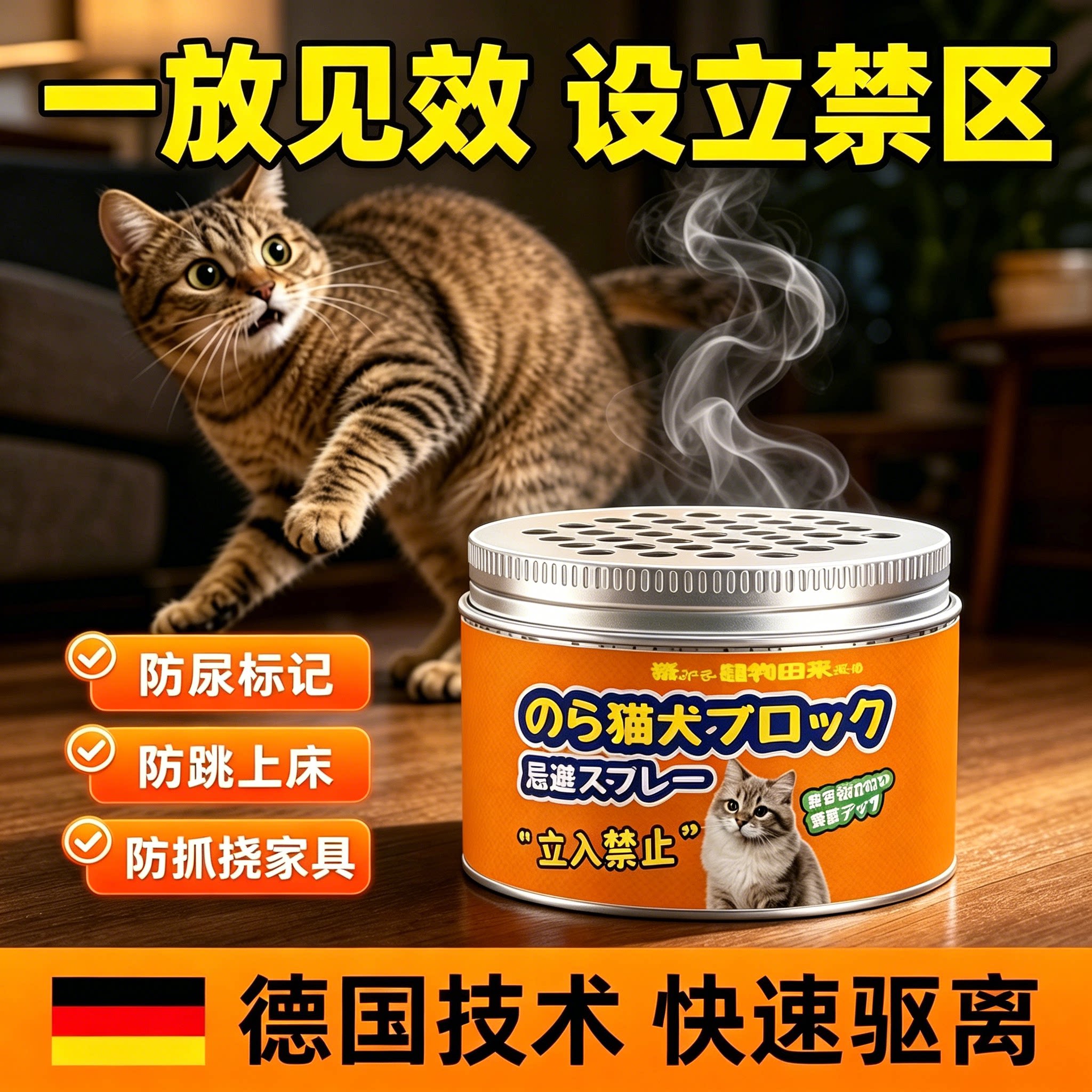 开盖一放即用高效驱猫是猫就会怕图片