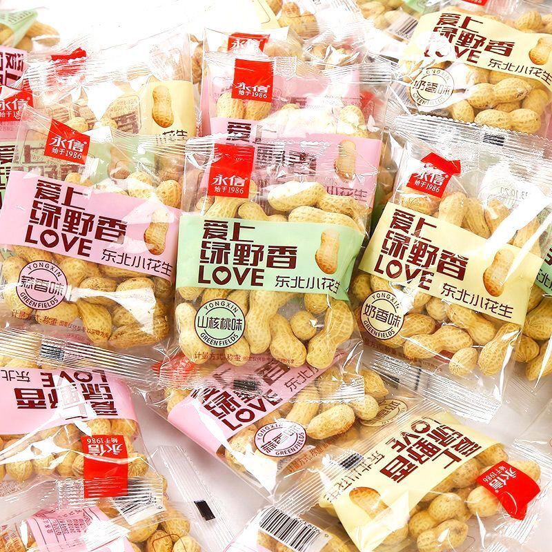 永信东北小花生500g奶香山核桃蒜香味花生米坚果炒货散称即食零食