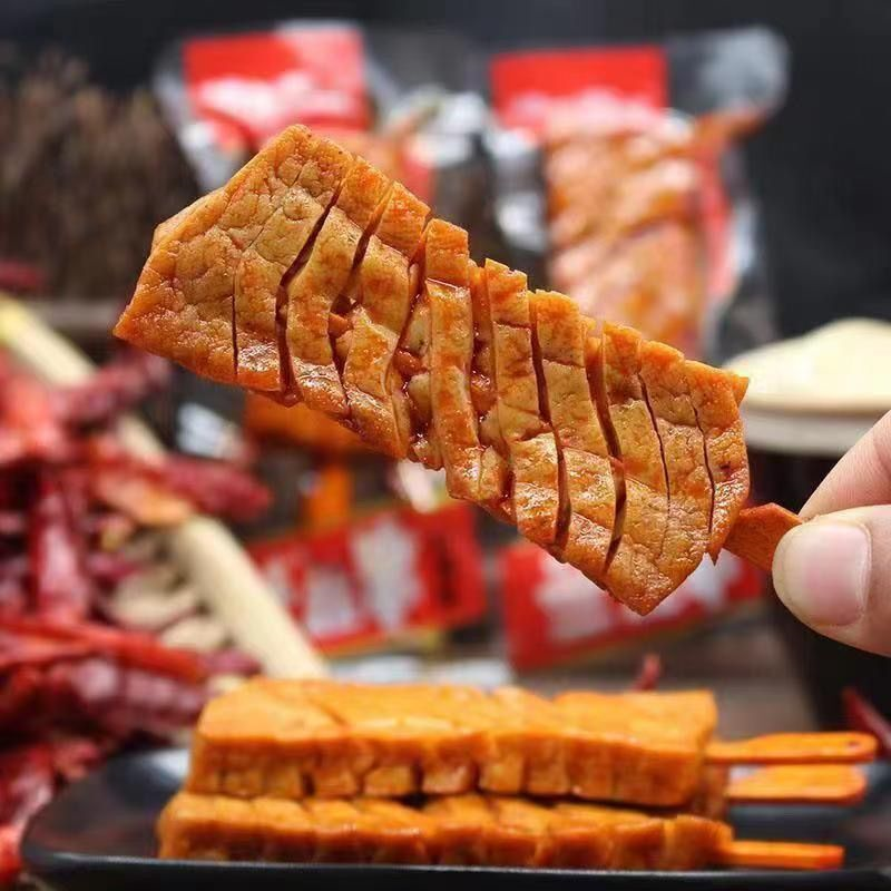 湖南武冈兰花串零食麻辣豆腐干散装手撕香辣豆干辣味小零食烟熏