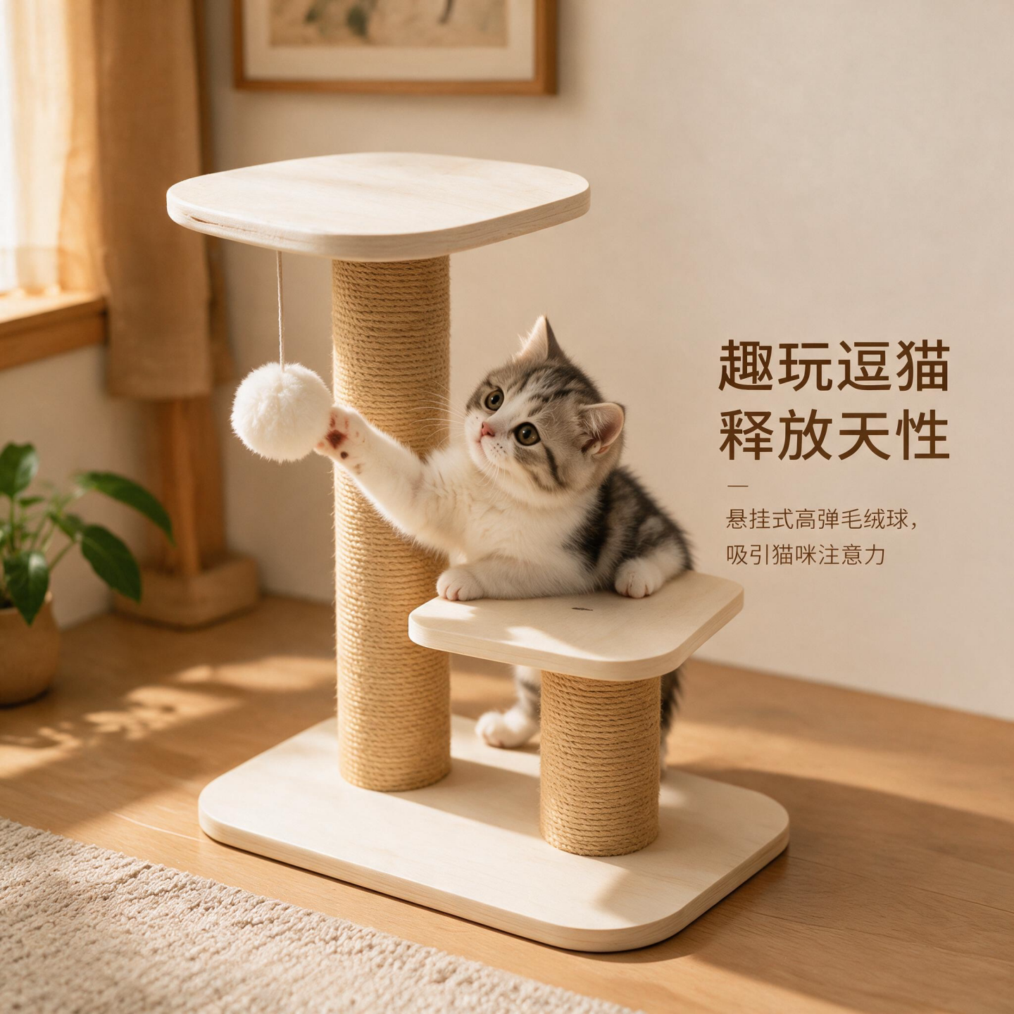矮脚猫爬梯老猫上下床跳台实木板猫台阶跳板猫抓板爬架小型犬楼梯图片