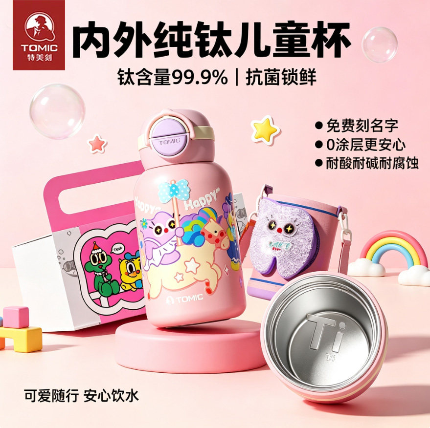 特美刻儿童高颜值可爱女生水杯