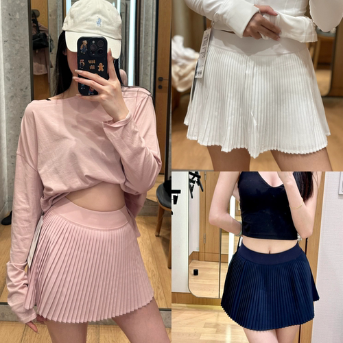 lululemon露露乐蒙Varsity Swift风琴褶皱短裙高腰网球裙百褶裙女