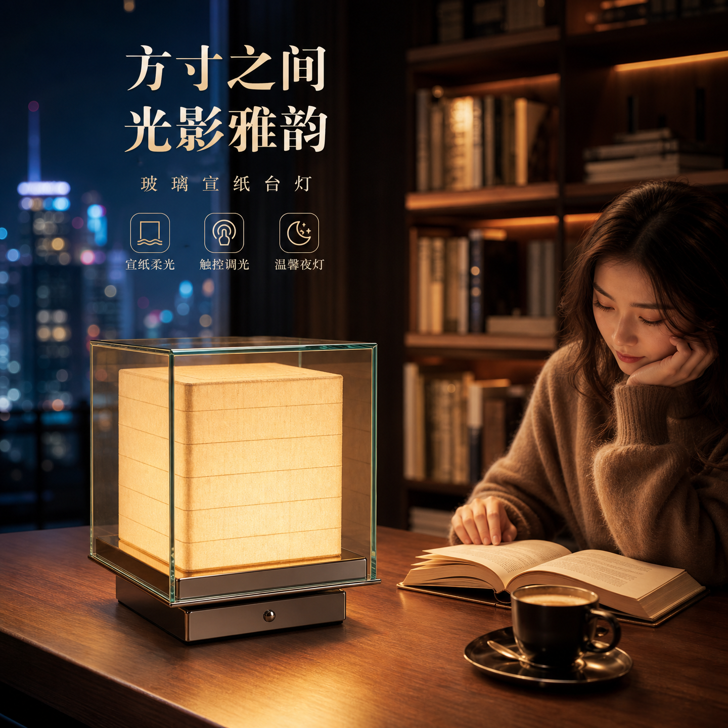 ANDAZ季裕棠同款宣纸台灯卧室床头书房咖啡厅茶台设计师款高颜值