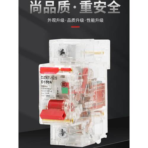 透明小型断路器Dz47-63空气开关1P 2P 3P 4P家用保护器32A63A100A