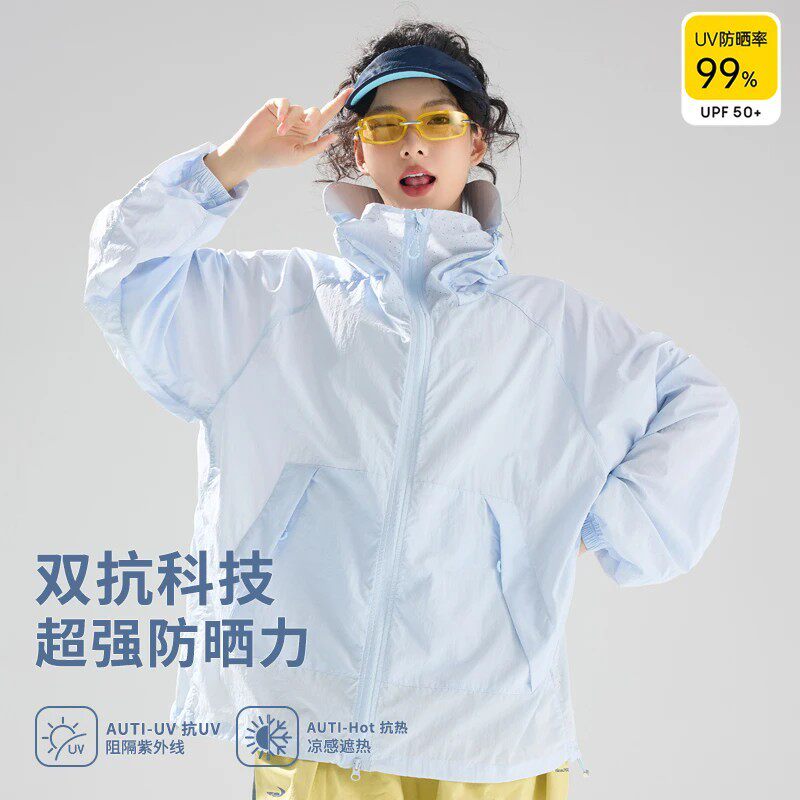 AWAO全脸面罩防晒衣夏季UPF50+凉感冰丝宽松透气户外薄款防晒外套