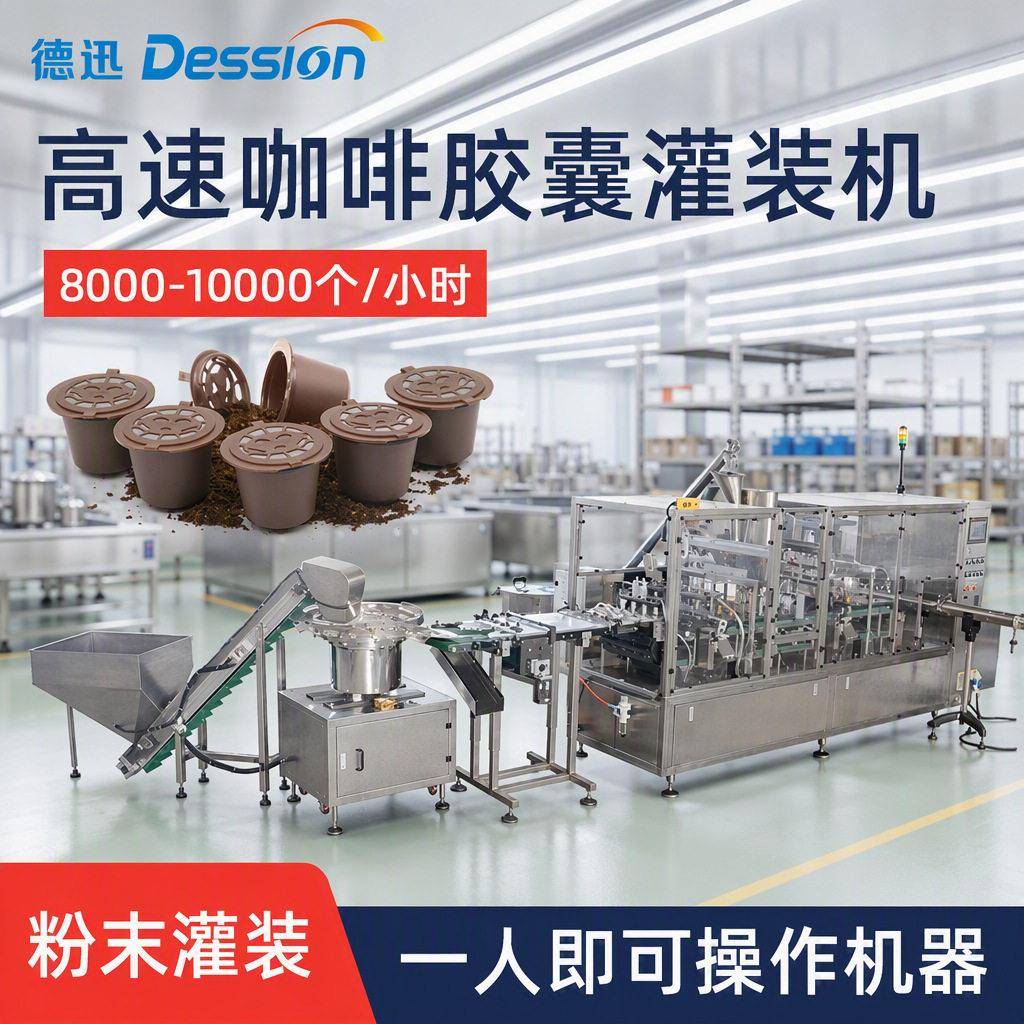 速全自动咖啡胶囊灌装机分装雀巢咖啡杯充氮气粉末咖啡封口机