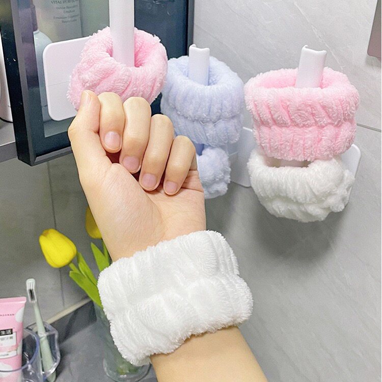 洗漱两用吸水毛绒手腕带发圈