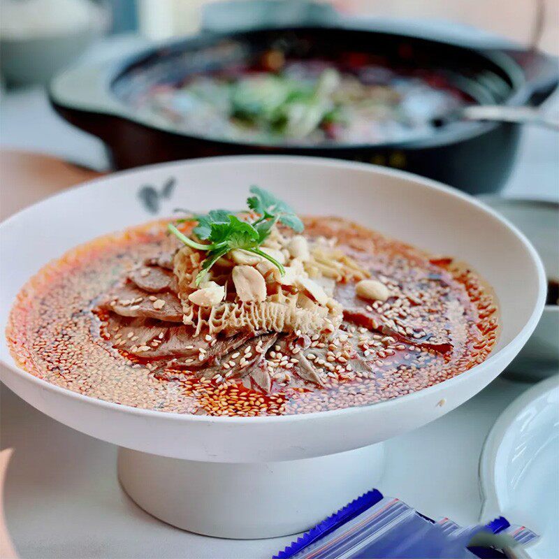 农家乐湘菜馆川菜特色圆形水墨高脚碗特色卤味创意盘餐厅个性餐具