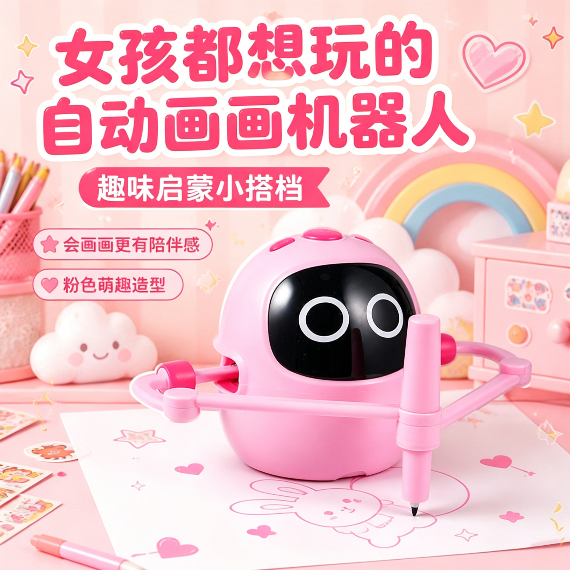 【会画画更有陪伴感】绘画机器人图片