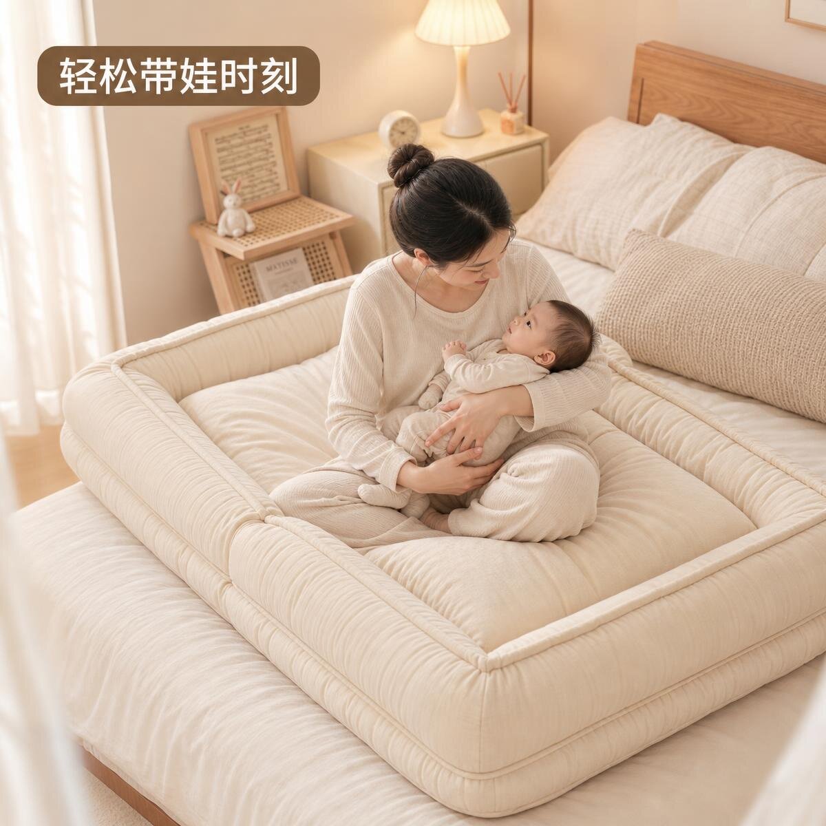 三颗樱桃懒人小沙发婴儿可躺可睡户外儿童床小月龄宝宝喂奶沙发椅