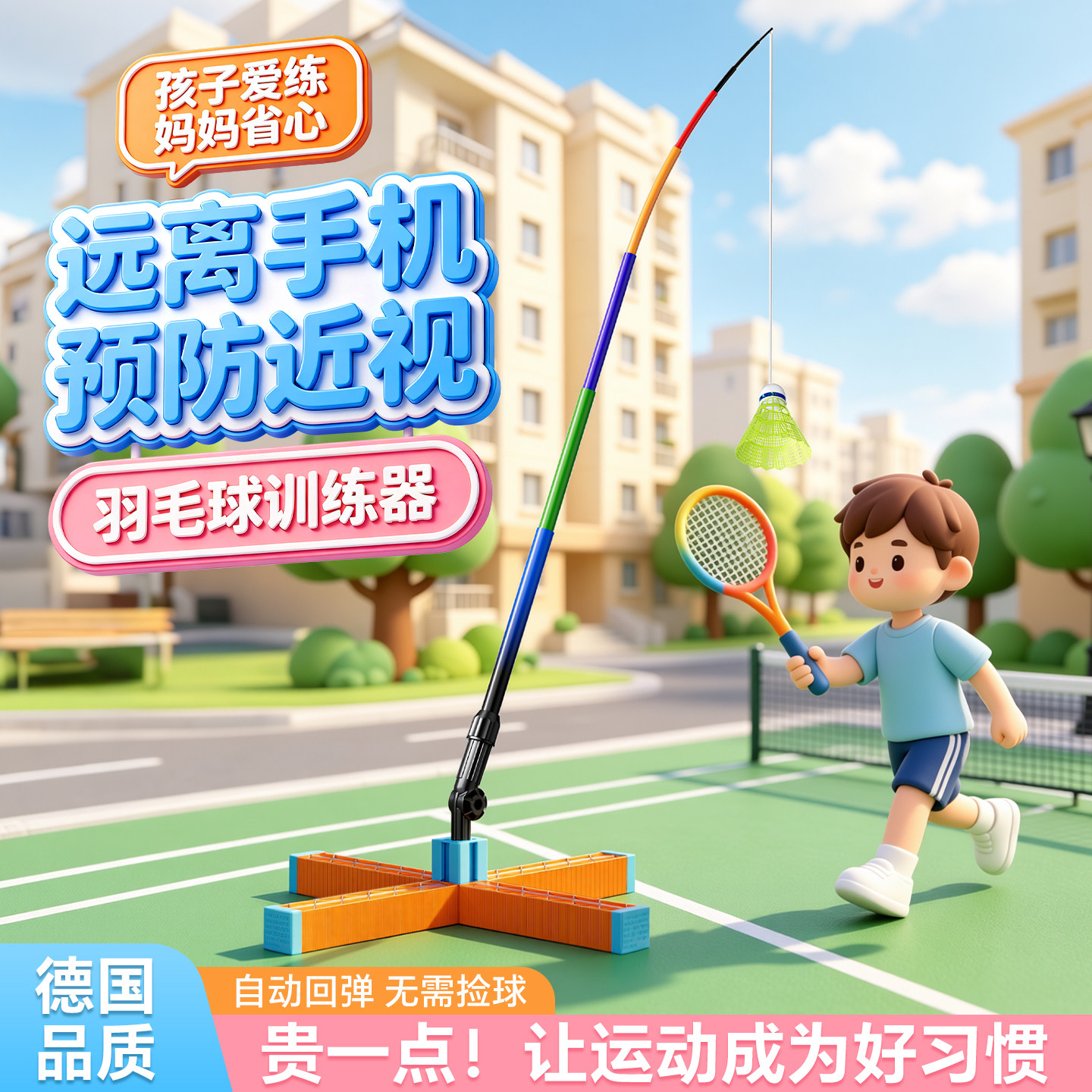 远离手机！酷奇威羽毛球训练器