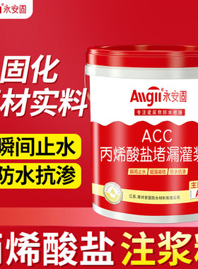 丙烯酸盐注浆机料高压水固化防水AB灌浆料双液双组份补漏配件材料