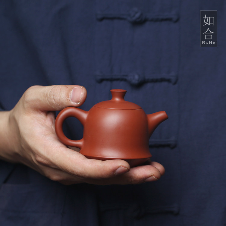 如合 潮州纯手工功夫茶壶手拉壶工夫章林浩小壶金钟原矿朱泥小巧