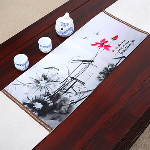 艺必旭 中式古典桌旗茶几布艺茶席餐桌布床旗欧式餐垫套装茶旗布