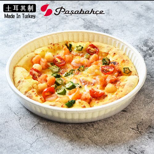 进口钢化玻璃烤盘烤箱用创意圆形长方形不粘焗饭披萨托盘烘焙模具