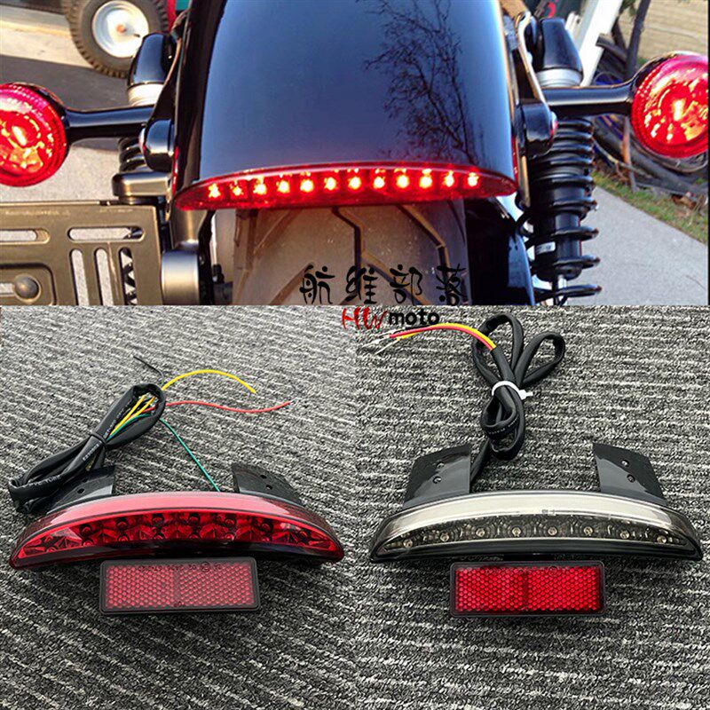 哈雷XL883 XL1200N X48改装短款后挡泥板LED尾灯刹车灯行车灯转向