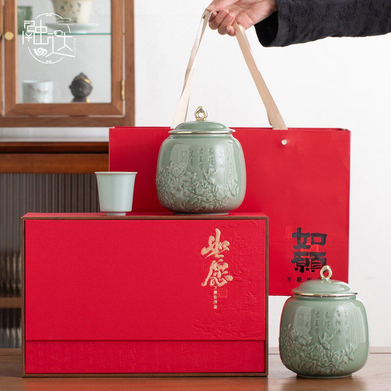 中式复古茶叶罐包装盒空礼盒装空盒子礼品盒防潮订制普洱红白绿茶