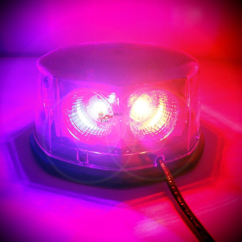 汽车cob开道警报灯爆闪灯车顶强磁吸巡逻LED超亮工程警示灯12V24V