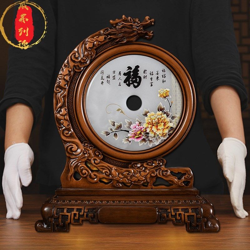 威弗列德装饰品家居客厅玄关酒柜工艺品办公室龙头福字平安扣摆件