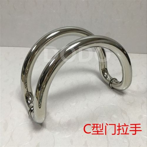 C型玻璃门拉手弧形半圆加厚不锈钢把手对装大门有框门铝合金木门