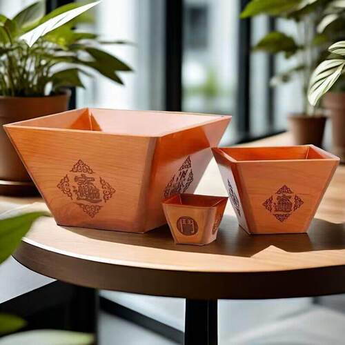 正宗桃木米斗升居家装饰店铺开业结婚聚宝盆日进斗金发财摆件